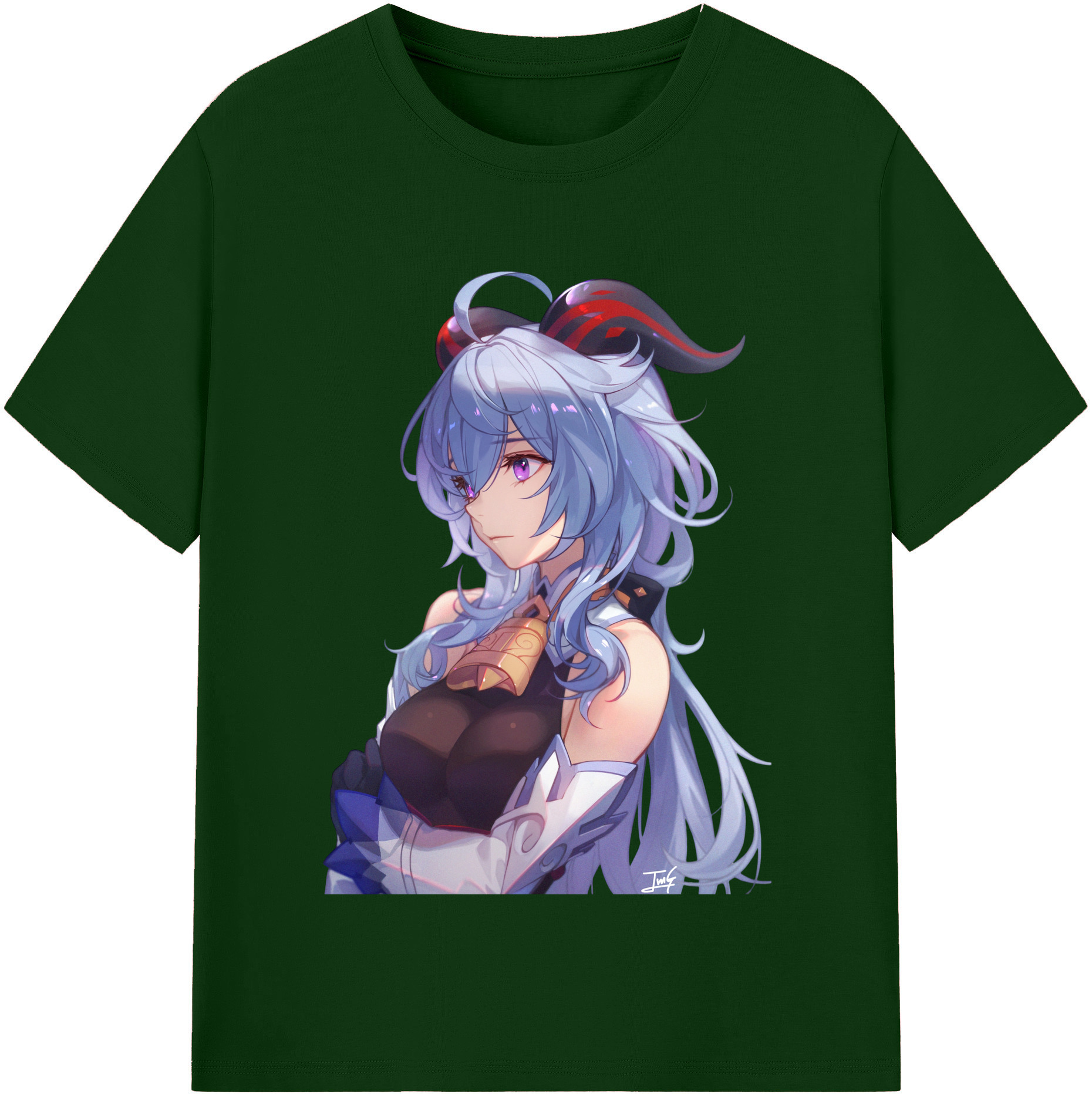 げんし神 甘雨 かんう genshin Ganyu 綿100％半袖Tシャツ（フロントプリント）